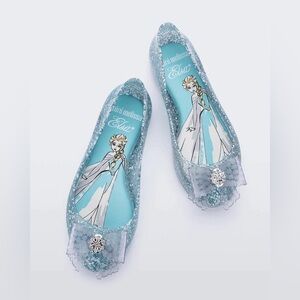 Mini Melissa Sweet Love Princess Elsa Ballerina Flats 12